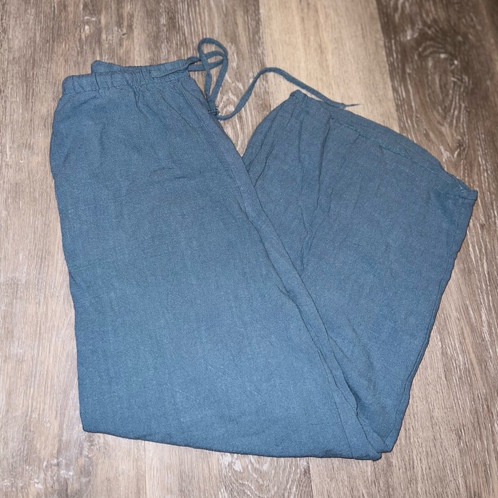 Blue linen pants
